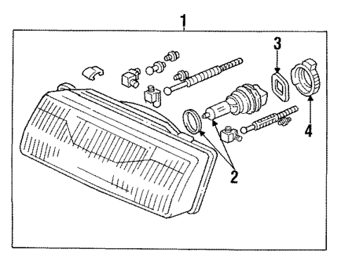 Headlamp Components for 1991 Acura Integra #1