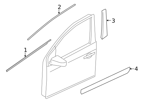 Exterior Trim - Front Door for 2019 Nissan Qashqai #0