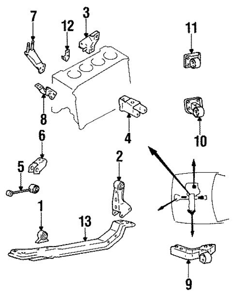Engine Mounting for 1993 Hyundai Excel #0