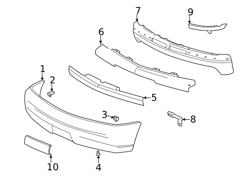 Bumper & Components - Front for 2004 Cadillac Escalade #0