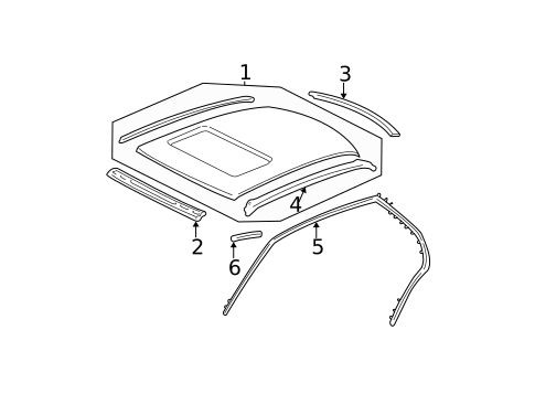 Roof & Components for 2005 Cadillac DeVille #0