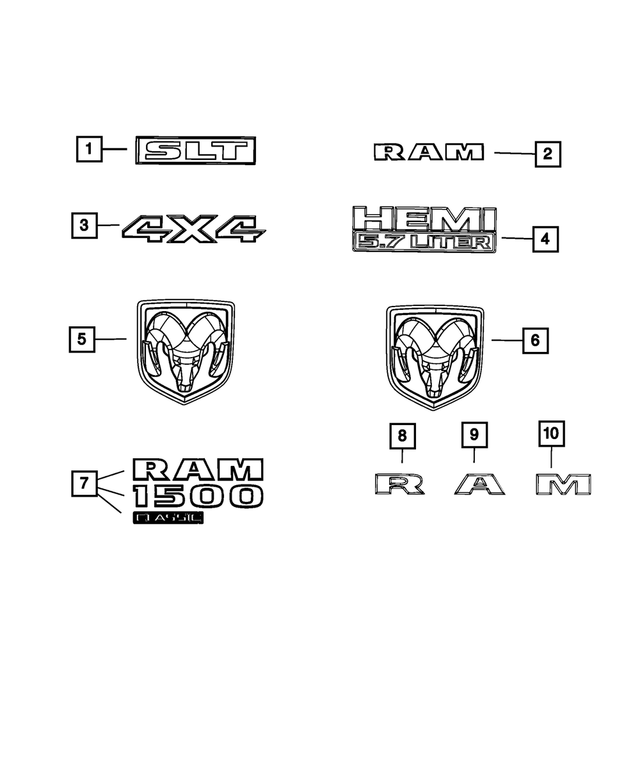 68535686AB - : Ram Head Medallion for Mopar Image