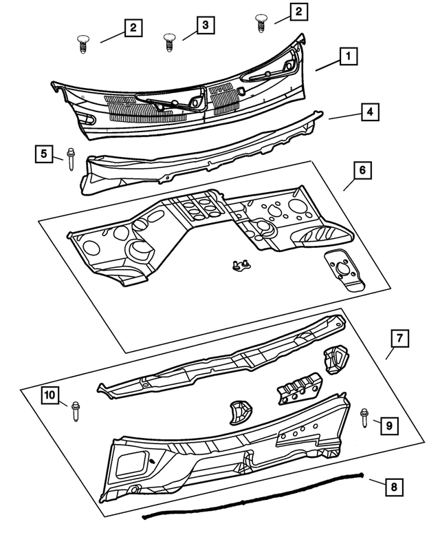 « 55155355AD – Body Sheet Metal Except Doors : Grille D`auvent Couvercle pour Mopar Image »
