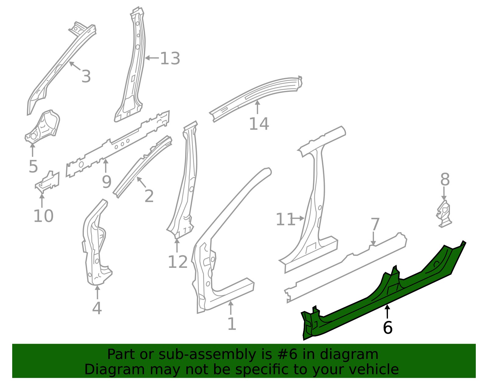 2012-2013 Subaru Impreza Rocker Panel 51449FJ0019P | Subaru Online