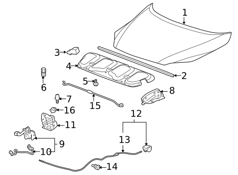 Hood & Components for 2006 Pontiac Montana #0