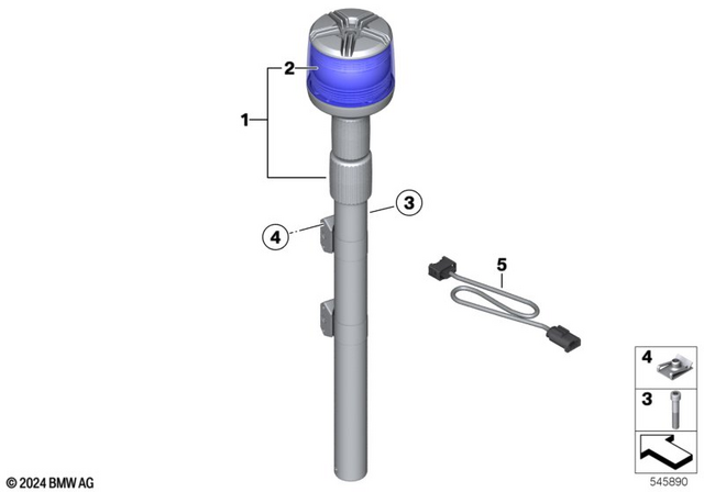63175B5DAC2 - Lights: Led 360° Flashing Beacon, Blue for BMW-Motorrad Image