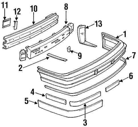 Bumper & Components - Rear for 1991 Buick Regal #0