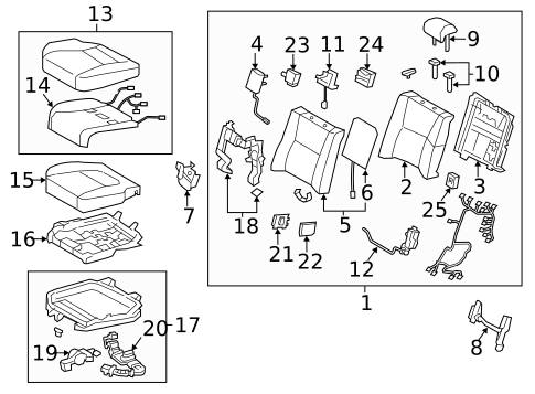 Rear Seat Components for 2013 Lexus LS600h #3