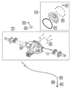 68284032AB - Rear Axle; American Axle 292 MM Single Rear Wheel; Differential and Drive Line: Rear Axle Housing for Ram: 3500 Image