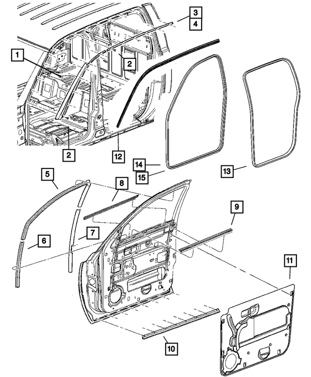 55364168AJ - Doors and Related Parts: Windshield Molding, Right for Mopar Image image