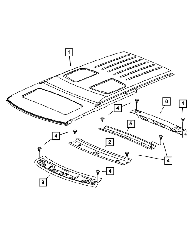 « 55396512AD – Body Sheet Metal Except Doors : Toit Arceau pour Mopar Image »
