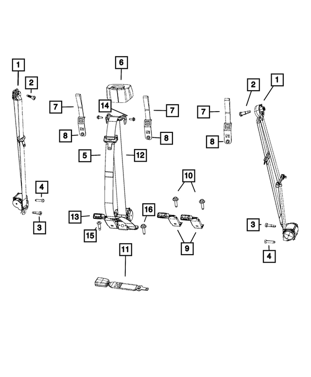 7LR32TX7AA - Restraints: Rear Outer Seat Belt for Mopar Image image