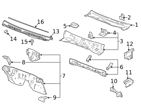 Cowl for 2005 Chevrolet Colorado #1