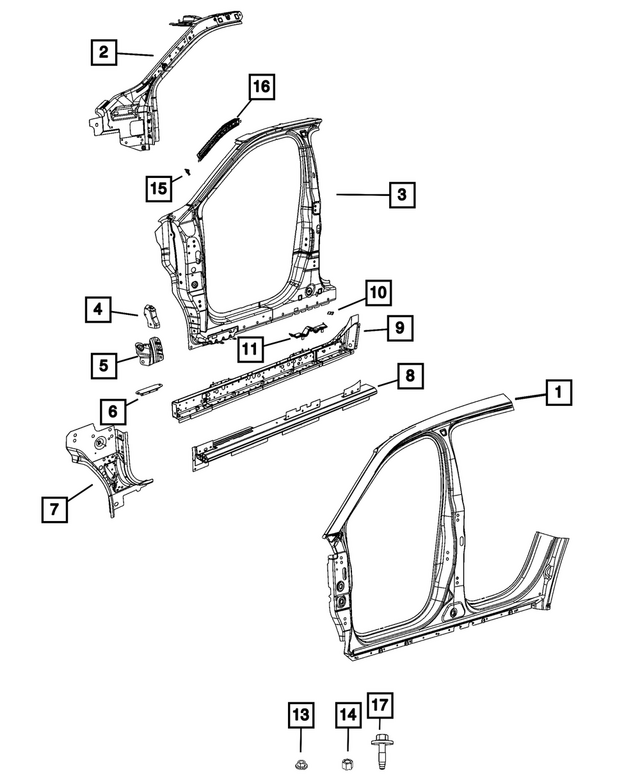 68690264AE - Body Sheet Metal Except Doors: Body Side Aperture Outer Panel, Right for Jeep: Cherokee, Wagoneer S Image