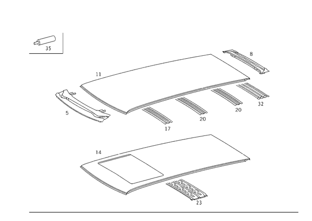 1246500801 - Roof: Roof Frame for Mercedes-Benz Image image