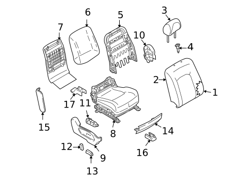 Driver Seat Components for 2012 Nissan Murano #4