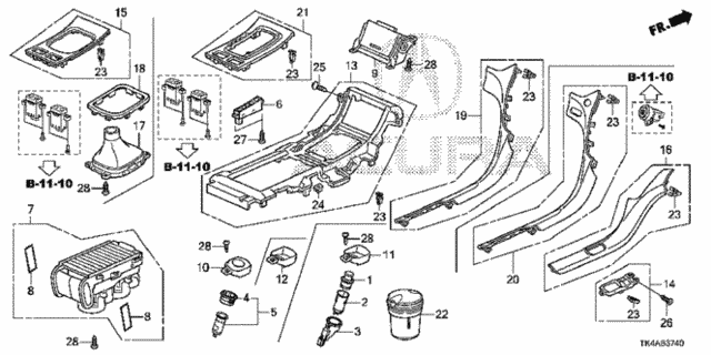 Front Console for 2013 Acura TL #0