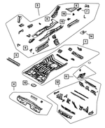 5076043AF - Body Sheet Metal Except Doors: Rear Floor Pan for Mopar Image