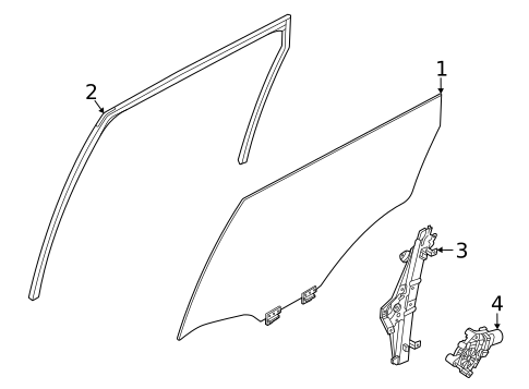 Glass - Rear Door for 2021 Nissan Rogue #0