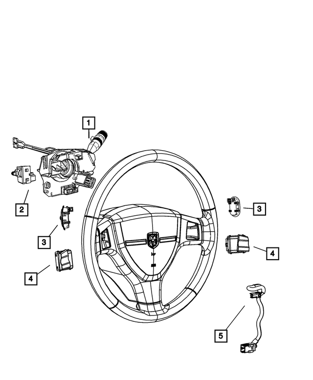 56049424AI - Electrical: Steering Wheel Wiring for Mopar Image