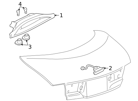 High Mounted Stop Lamp for 1999 Pontiac Sunfire #1