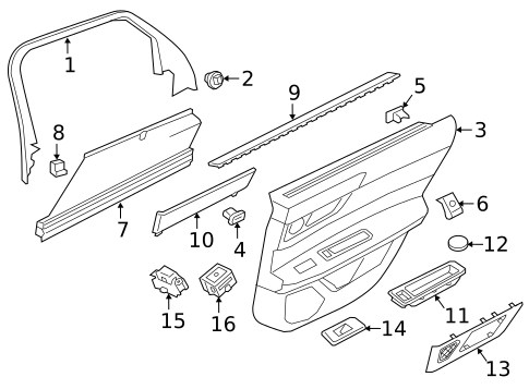 INTERIOR TRIM - REAR DOOR for 2017 Jaguar XF #0