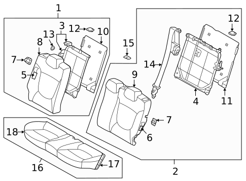 Rear Seat for 2014 Hyundai Accent #0