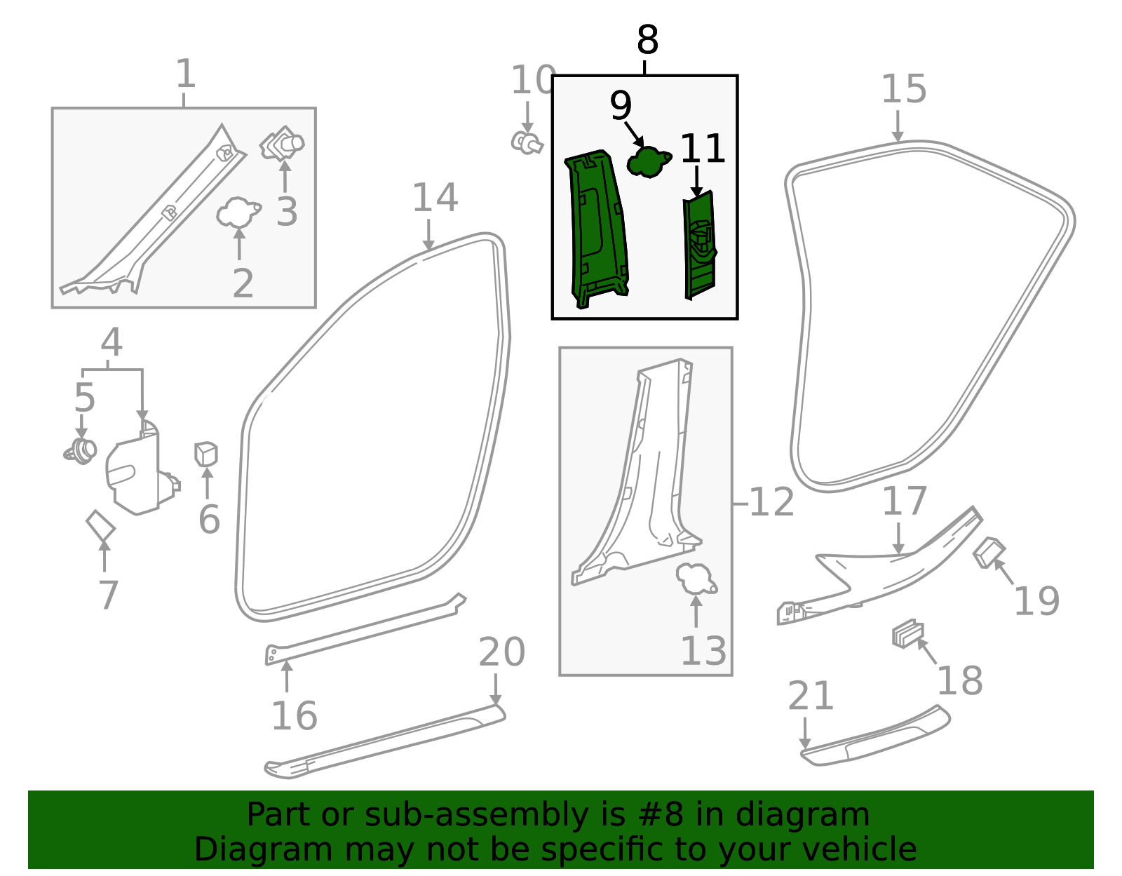 2018-2024 Toyota Camry Upper Center Pillar Trim 62420-06240-E3 | MotorMotor