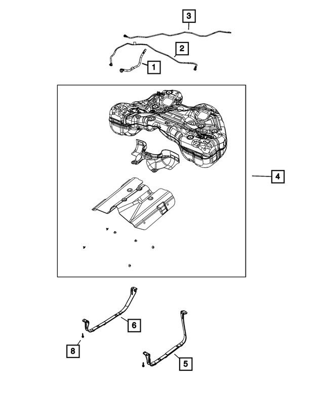 68408246AA - Fuel and Accelerator Pedal: Fuel Vapor Tube To Canister Tube for Mopar Image