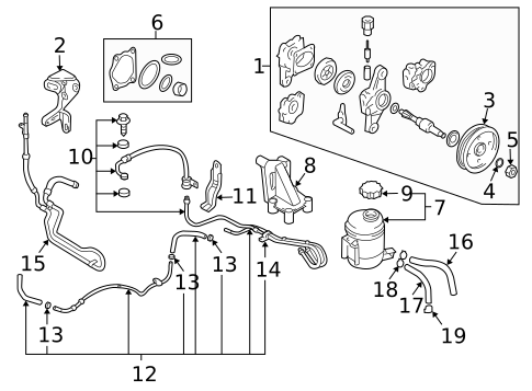 Pump & Hoses for 2006 Hyundai Tiburon #0