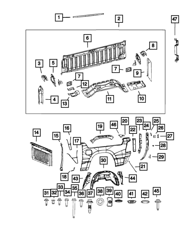 68341603AA - Body Sheet Metal Except Doors: Box Side Extension, Left for Mopar Image image