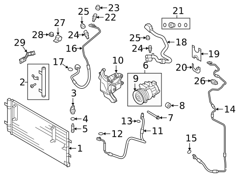 Condenser, Compressor & Lines for 2014 Audi S5 #1