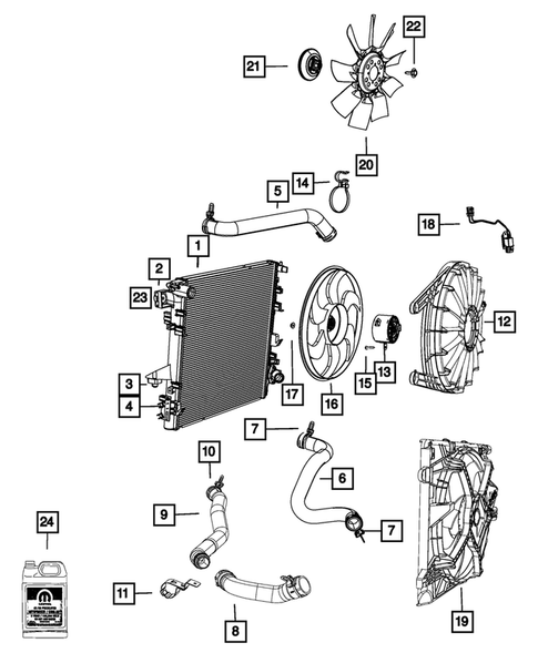 Radiator and Related Parts; Charge Air Cooler for 2017 Jeep Wrangler #3