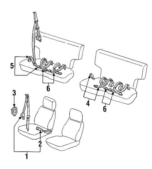 Rear Seat Belts for 1994 Nissan Pathfinder #0