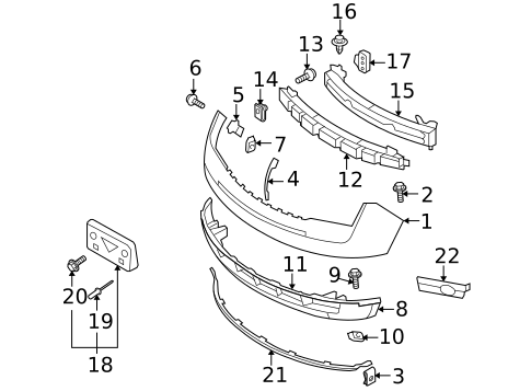 Bumper & Components - Front for 2007 Lincoln MKX #0