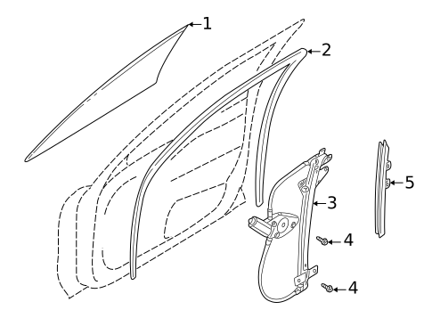 Glass - Front Door for 2004 Volvo S40 #0