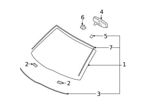 Glass - Windshield for 2009 Mercury Sable #0