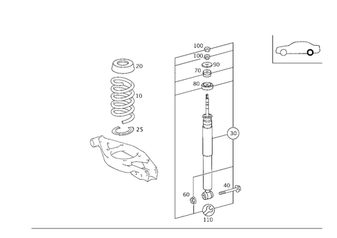 Rear Springs and Suspension Standard Suspension for 1998 Mercedes-Benz E430 #1