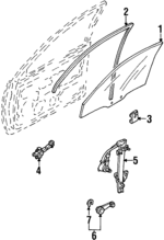 F4BZ5821410A - Body: Door Glass for Ford: Aspire Image