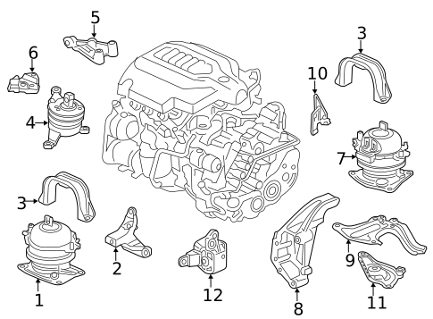 Engine & Trans Mounting for 2014 Acura MDX #0