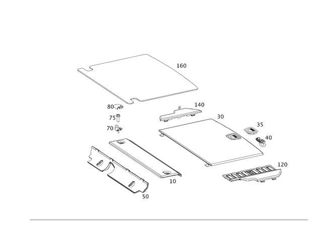 2046800702 - Trim and Lining: Load Compartment Floor for Mercedes-Benz: GLK250, GLK350 Image image