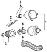 F57Z9600J - Engine: Air Cleaner Assembly for Ford: Ranger Image