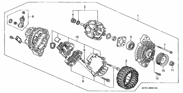 Alternator (Mitsubishi) for 1997 Acura Integra #0