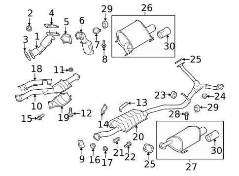 Exhaust Components for 2009 Subaru Outback #0