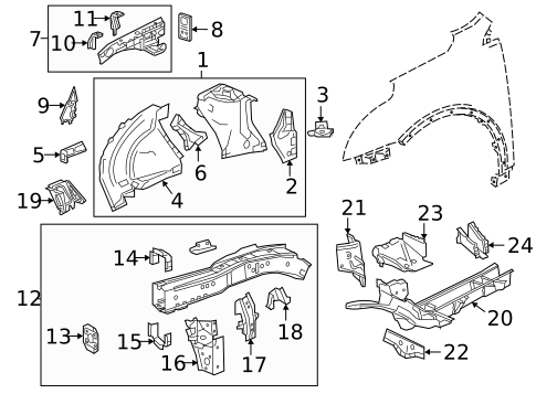 Structural Components & Rails for 2018 Cadillac XT5 #0