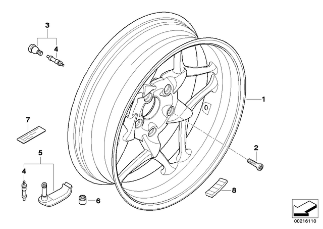 36318536227 - : Rear Wheel In Granite Gray for BMW-Motorrad Image