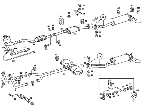 Exhaust System Used on Eight-Cylinder Gasoline Vehicles for 1988 Mercedes-Benz 560SEL #2