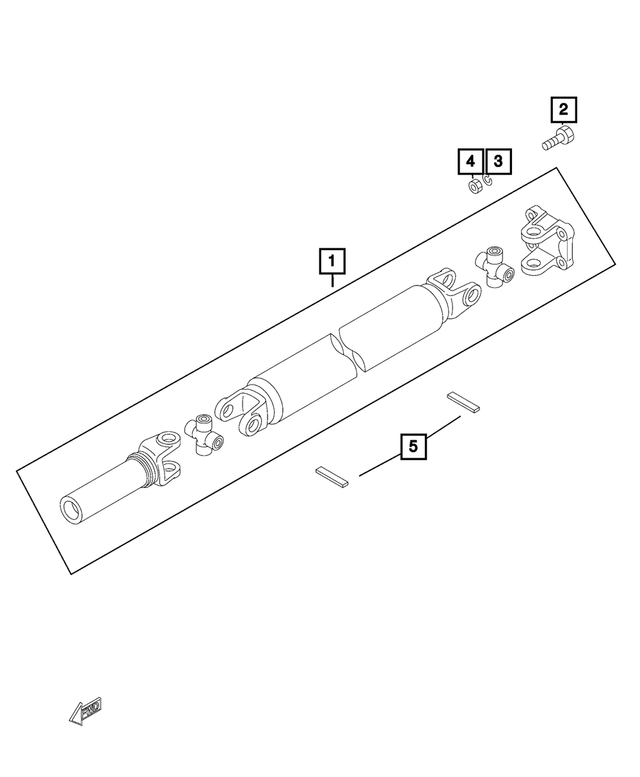 68313906AA - Differential and Drive Line: Drive Shaft for Mopar Image