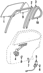 6810316060 - Body: Door Glass for Toyota: Tercel Image