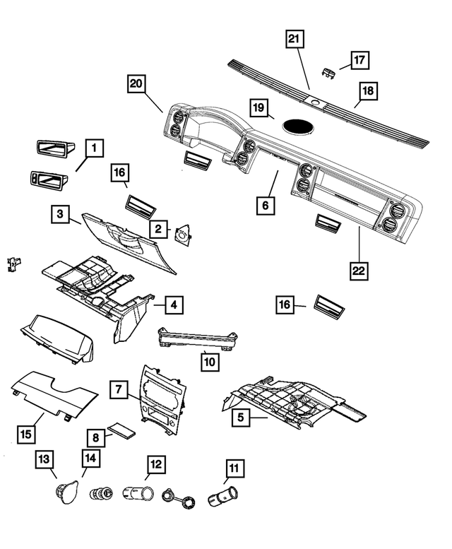 1EJ29ZJ3AF - Interior Trim: Instrument Panel Bin for Mopar Image